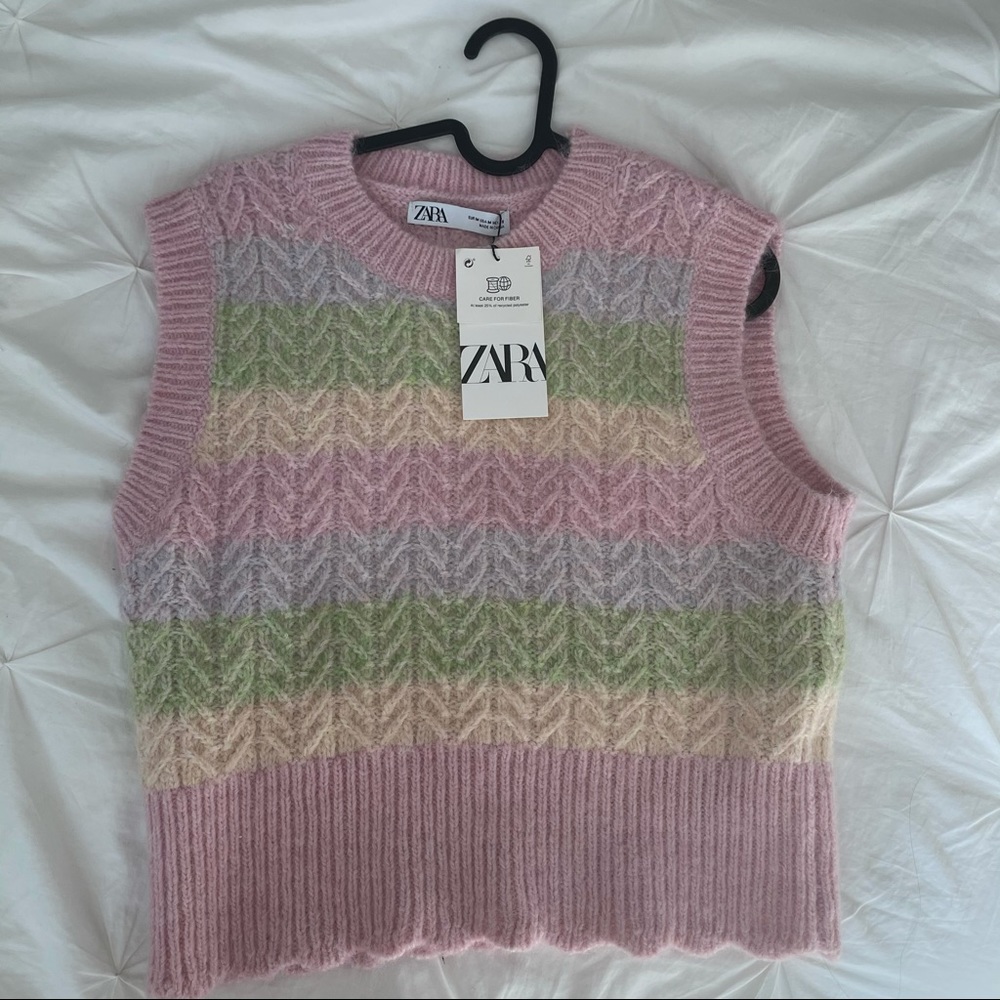 Zara Pastel Sweater Vest NWT